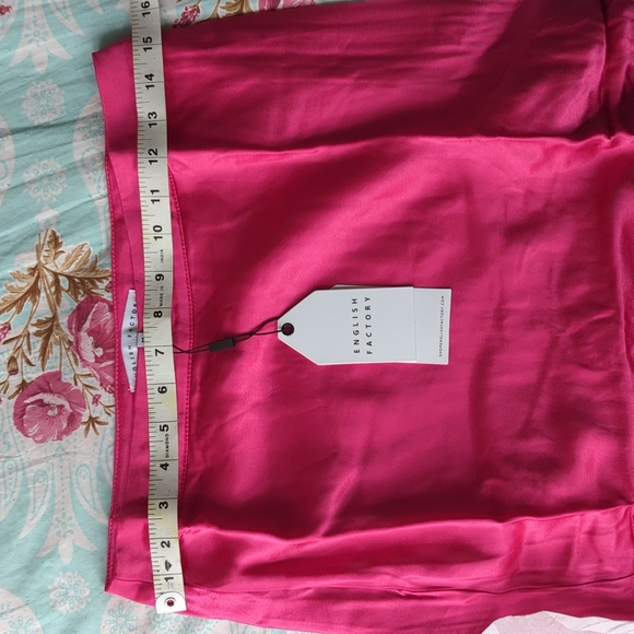 English Factory Satin Pink Midi Skirt - Picture 6 of 7